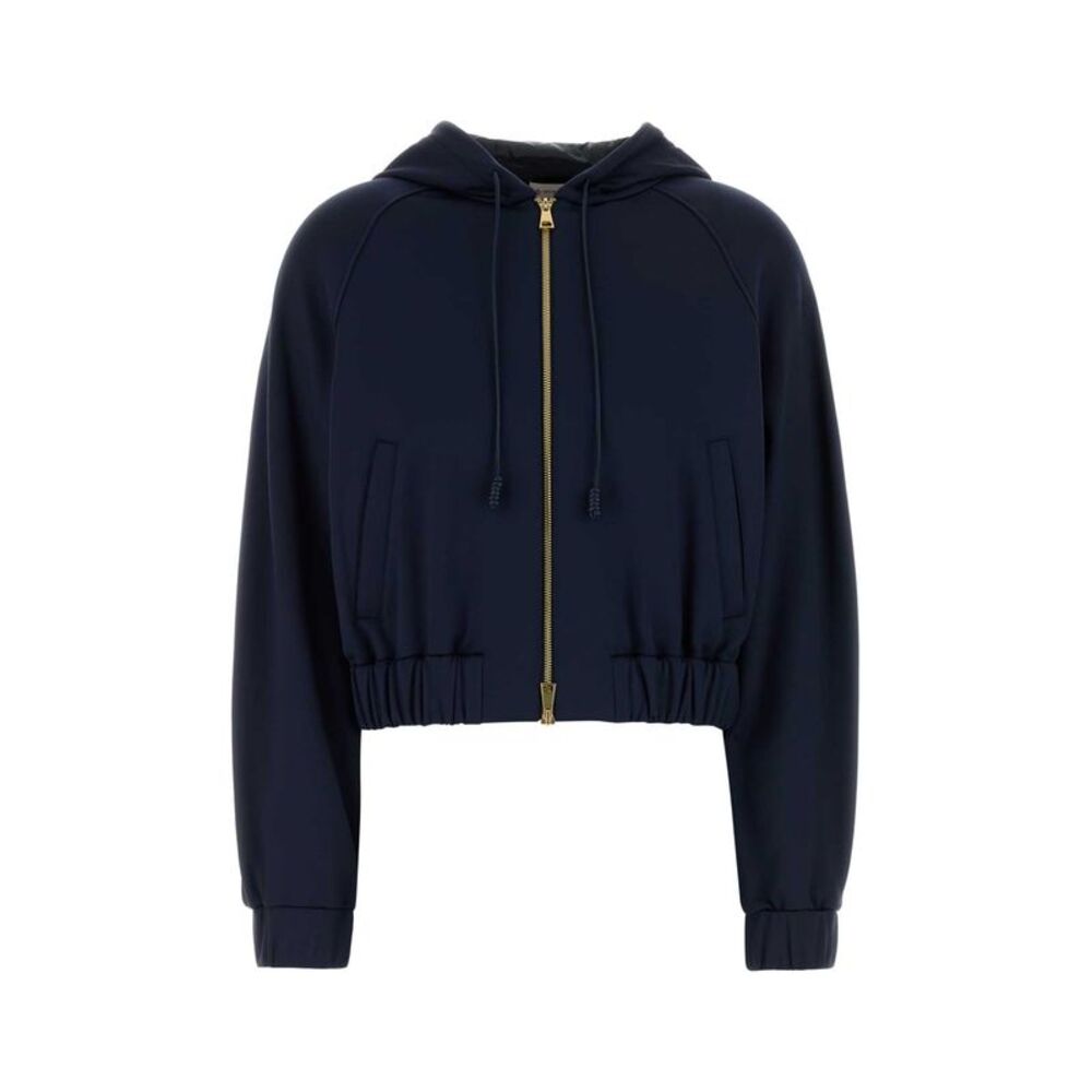 Moncler Women Blue Stretch Jersey Sweatshirt